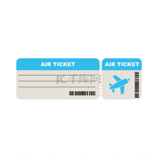 在白色背景上的机场机票。图片