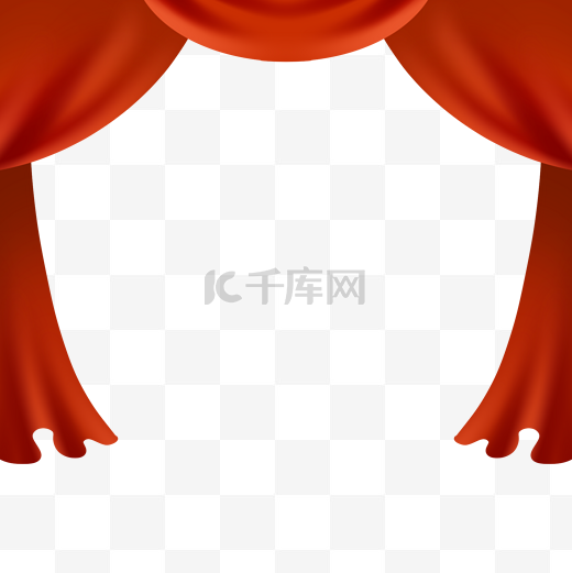 红色绸布窗帘舞台帷幕幕布边框图片