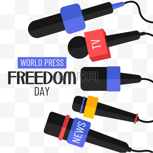话筒采访世界新闻自由日图片