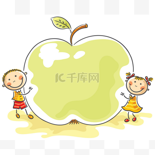 小孩子与巨头苹果公司图片