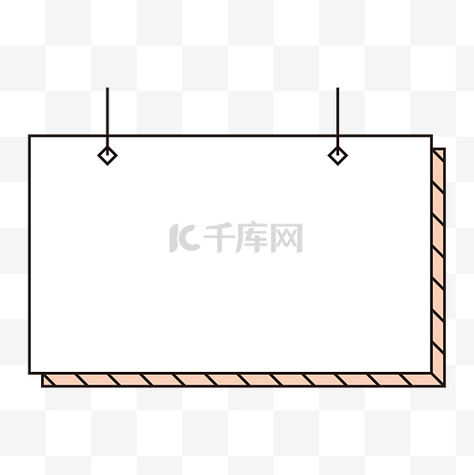 孟菲斯伪立体吊牌极简边框图片