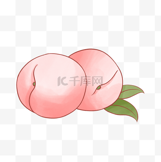 水彩水果桃子图片