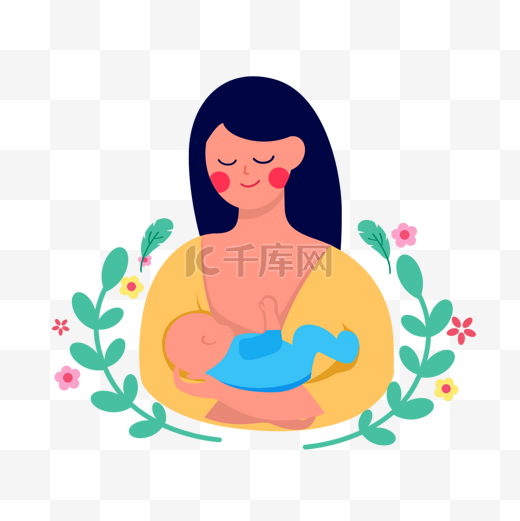 母亲母乳喂养新生儿图片