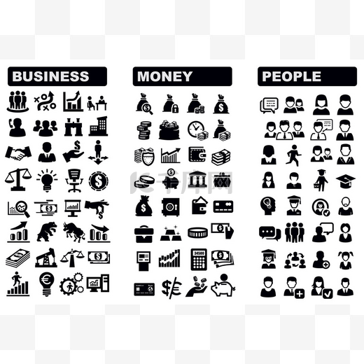 商务、 金钱和图标图片