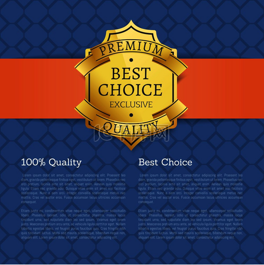 最佳选择100质量的金色品牌标签蓝色背景矢量插图带文字保证超级产品海报的密封性最佳选择100优质黄金品牌标志图片