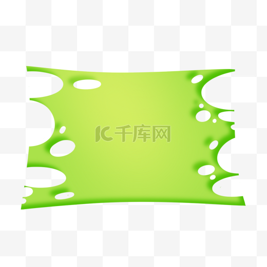 绿色水滴边框果冻液体图片