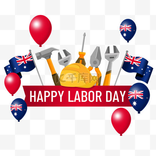 澳大利亚劳动节气球工具飘带图片