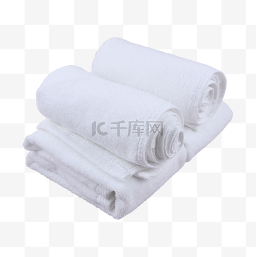 白色毛巾卷干燥酒店清洁图片