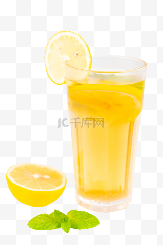 清新夏日冰饮薄荷柠檬茶图片