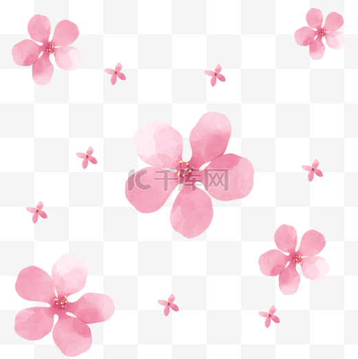 春季春天粉色水彩植物樱花图片