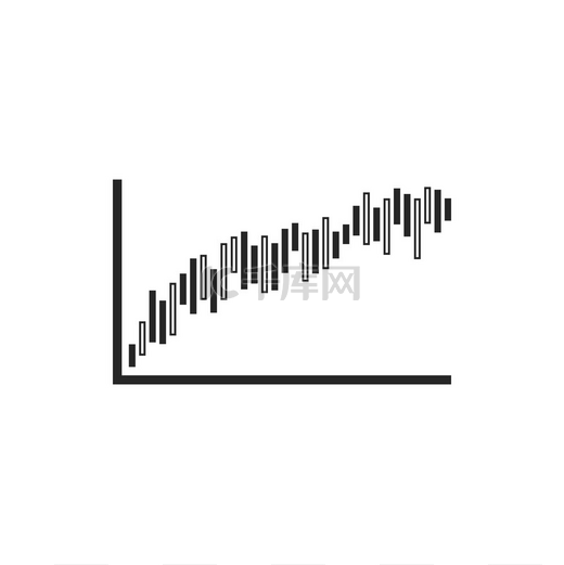 比特币交易上涨的图表是孤立的单色图标矢量增长图销售额增长比特币销售额增长图表加密货币交易图片
