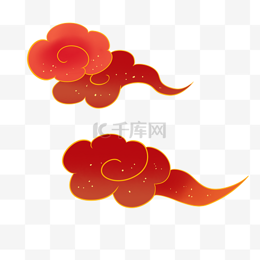 中国风祥云红色喜庆春节云朵装饰国潮图片