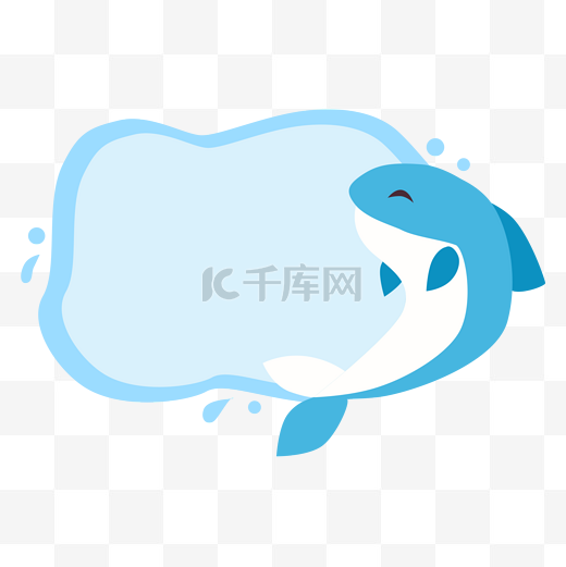 海洋动物鱼类海豚边框图片