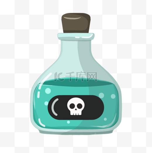 玻璃瓶毒药液体绿色图片