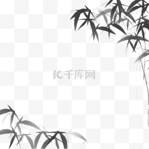 中国风国风水墨竹子边框图片