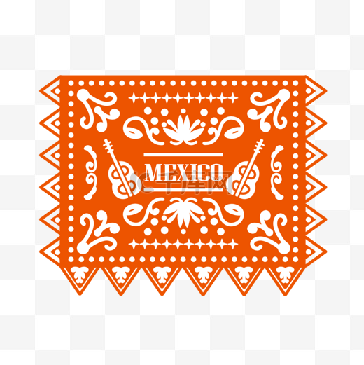 墨西哥剪纸抽象民族装饰图形图片