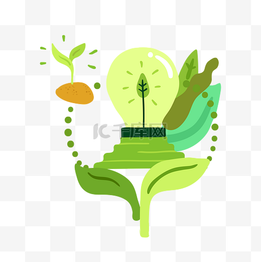 绿色低碳环保生活灯泡图片