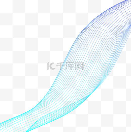 蓝色波浪渐变曲线线条科技图片