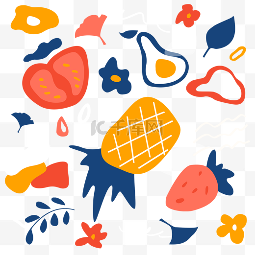 水果植物抽象形状图片