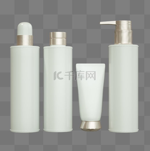 3D立体C4D瓶子包装化妆品图片