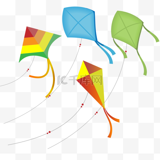 彩色风筝形状各异图片