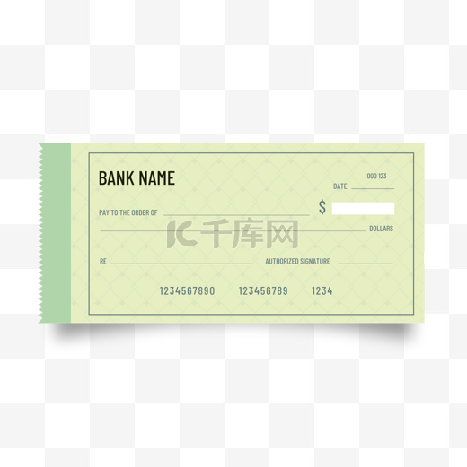 黄色简约风模拟银行支票图片