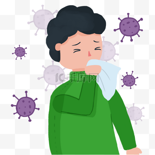 咳嗽感冒的男孩污染的空气流感剪贴画图片