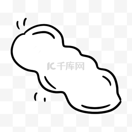 简约黑白线条云朵气泡会话框图片