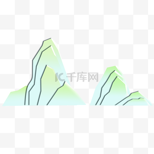 立体层次山图片