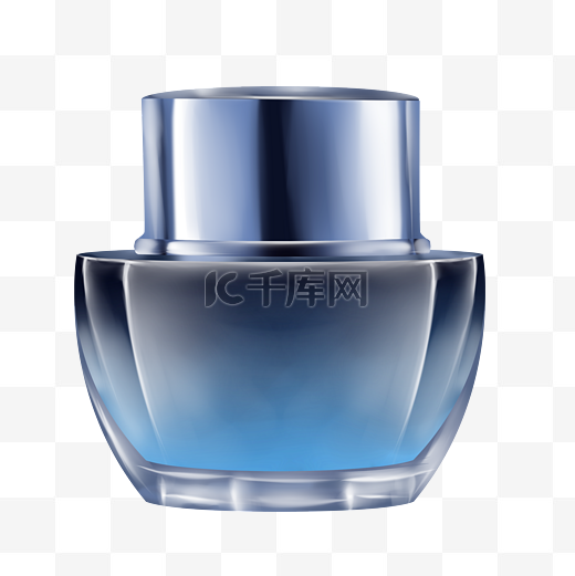 蓝色化妆瓶写实美妆面霜仿真化妆品产品样品图片