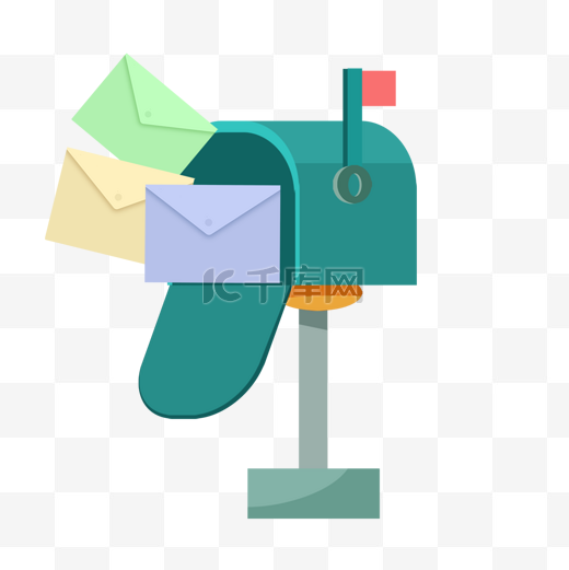 邮箱邮件概念电子信封青色图片