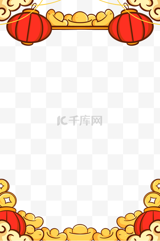 虎年新春国潮新中式中国风春节边框图片