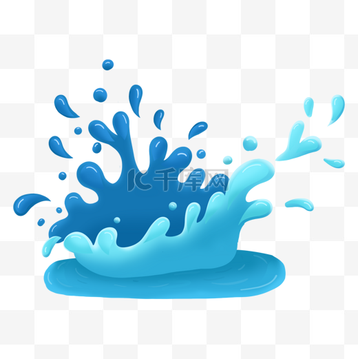 液体水飞溅水滴抽象水彩图片
