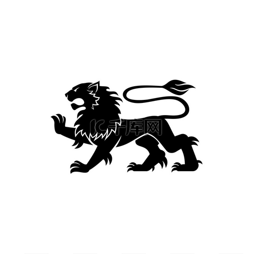赫拉底狮肆虐的动物标志矢量皇家纹章有爪子的狮子的象征赫拉底狮帝国纹章徽章图片