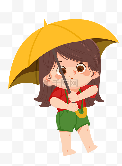 小女孩撑伞打伞图片