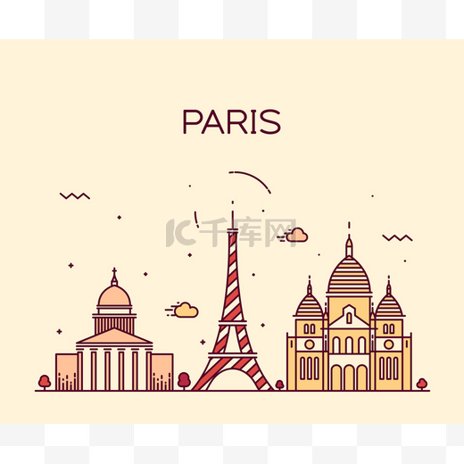 巴黎城市剪影.图片