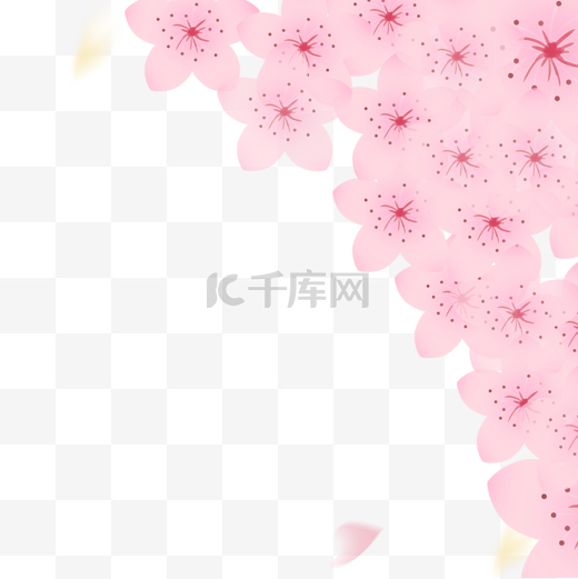 手绘单色春季旅游边框花卉图片