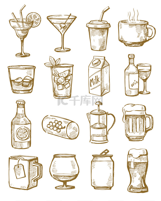 手工绘制的饮料图片