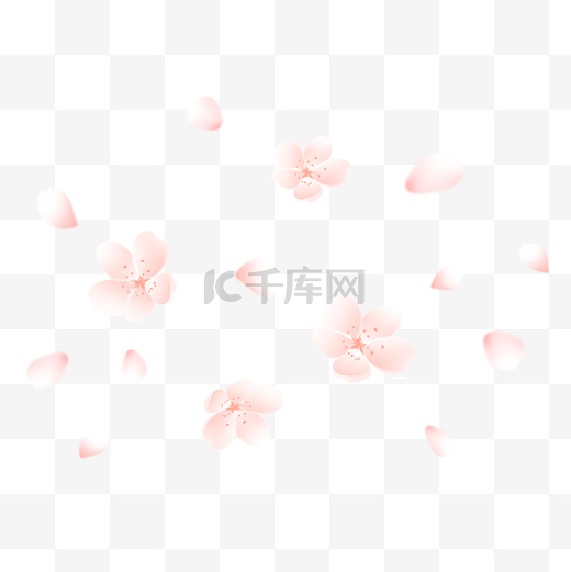 春天通用樱花花瓣飞舞漂浮元素图片