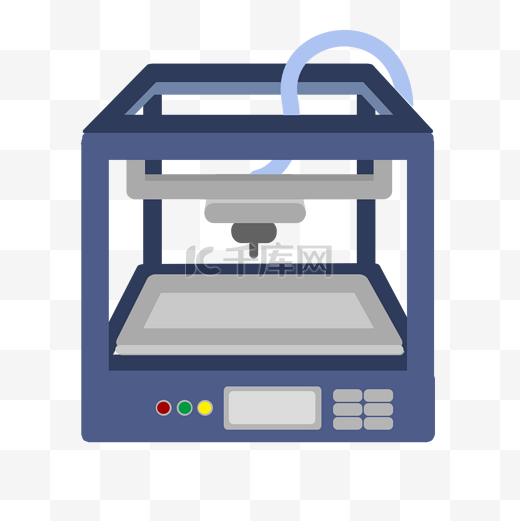 3d打印机三维打印立体扁平化图片