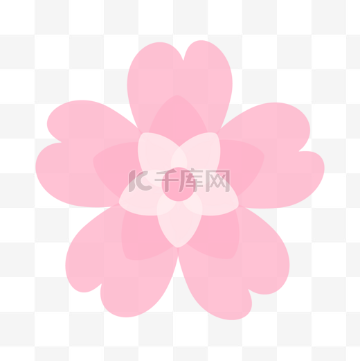 平面卡通手绘粉色樱花图片