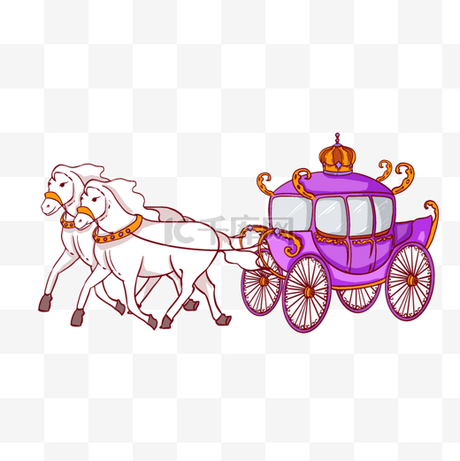 中世纪复古紫色马车图片