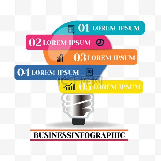 3d独家数字商务灯灯泡信息图表矢量免费下载图片