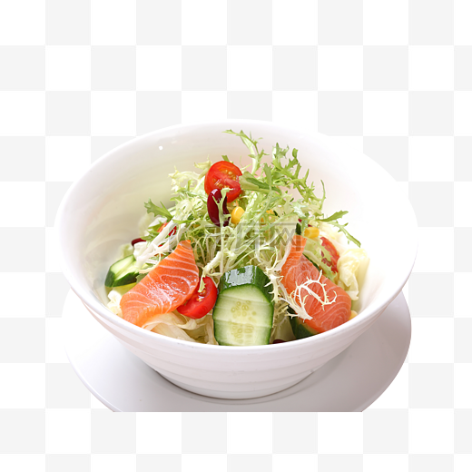 中国传统美食蔬菜三文鱼沙拉图片