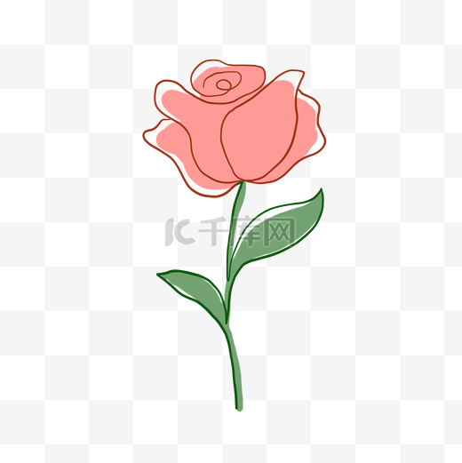 520线条玫瑰花朵图片