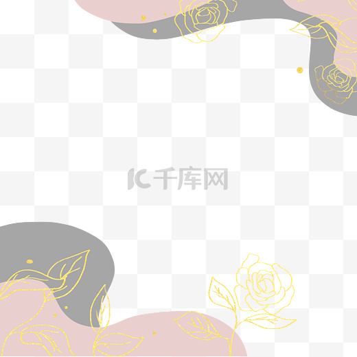 金线花卉花纹色块底纹简约几何色块大气装饰边框图片
