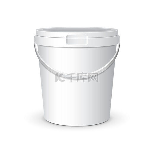 白色食品塑料桶桶容器盖子盖为甜点、 酸奶、 冰激淋、 酸地大叫或小吃。准备好您的设计。产品包装矢量 eps10图片