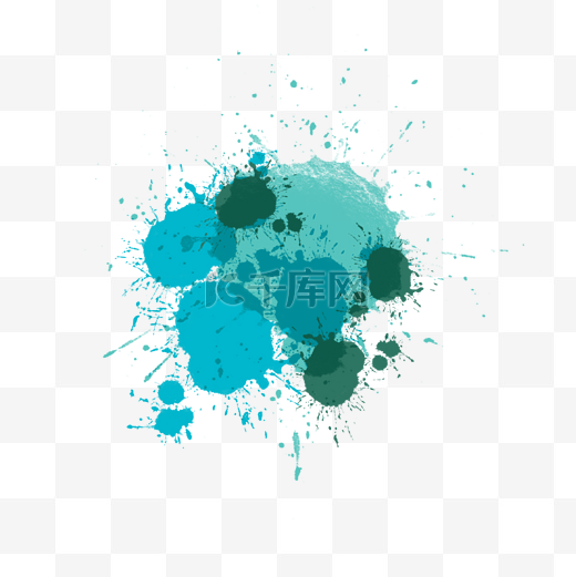 蓝绿色油漆喷墨喷溅图片