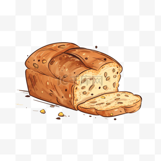 面包扁平插画手绘免抠元素图片
