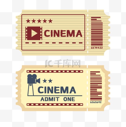 复古八十年代电影票图片